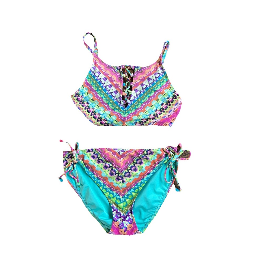 Bleu Rod Beattie Colorful Two-Piece Halter Bikini Swimsuit Bottom 12 Top 8